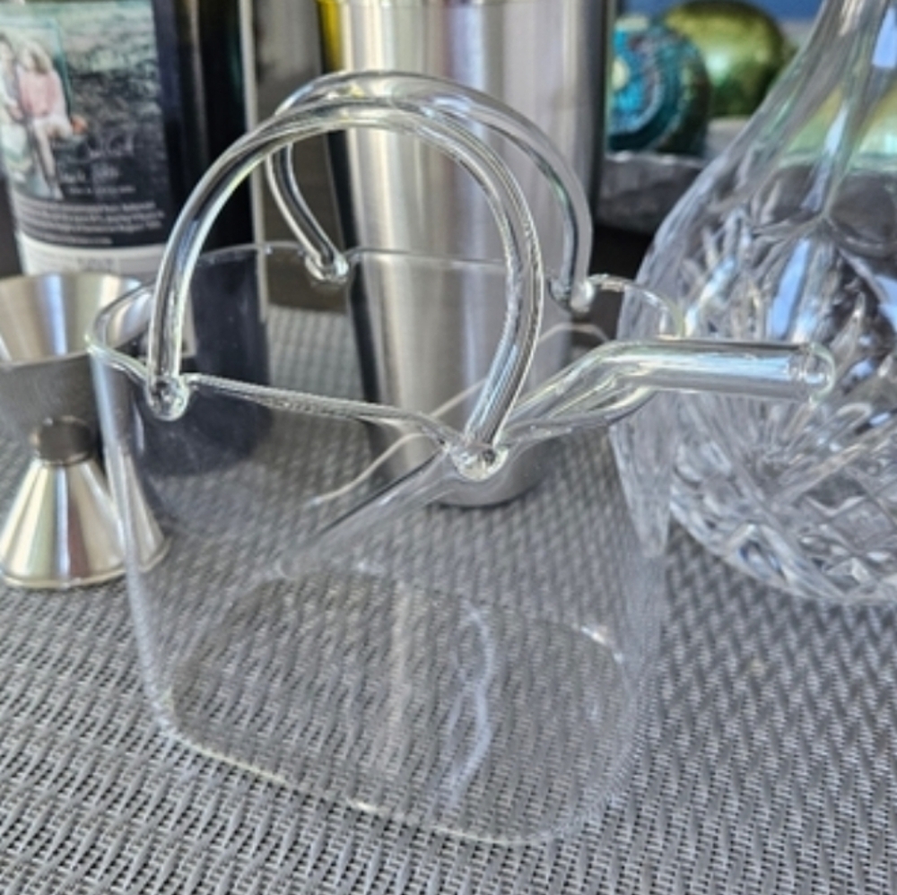 Clear Purse Cocktail Glass with Straw